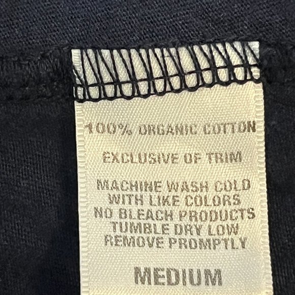 Stewart + Brown Navy Blue Organic Cotton Wrap Dress M - Picture 4 of 6